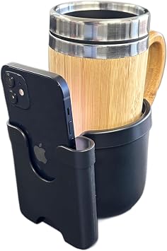 Front-Mount Wheelchair Cup and Phone Holder Attaches Like Joystick for Easy Access Universal Drink Holder for Wheelchairs, Walkers, Scooters Fits Most Bottles & Mugs Adjustable & Secure