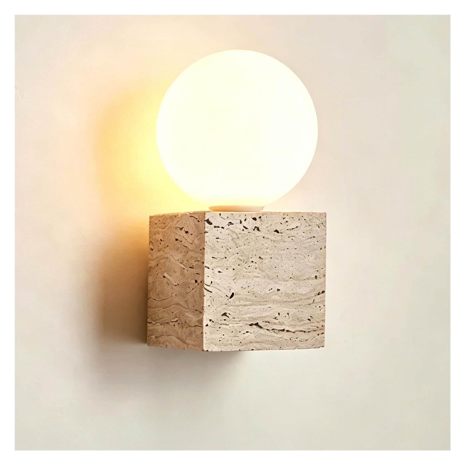 LUOYAOB Natural Yellow Cave Stone Wall Sconce Indoor Wall Light Fixture Natural Stone Wall Lamp G9 for Bathroom Bedroom Living Room Hallway Stairway Ambient Wall Lighting Hotel(Beige)