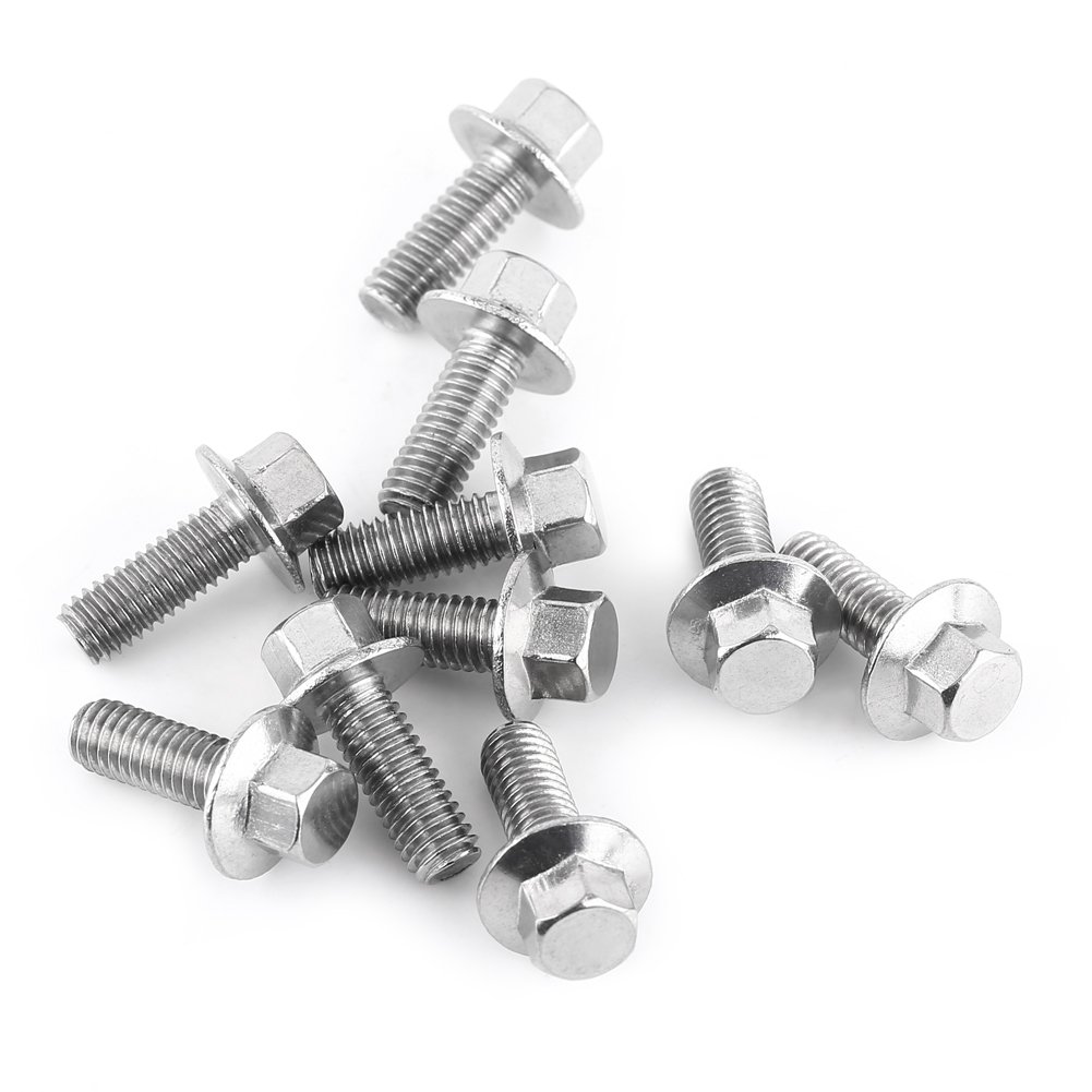 10pz M6 Acciaio Inossidabile SS304 Viti Flangiate Esagonali Fissaggio Bulloni a Testa con Rondella