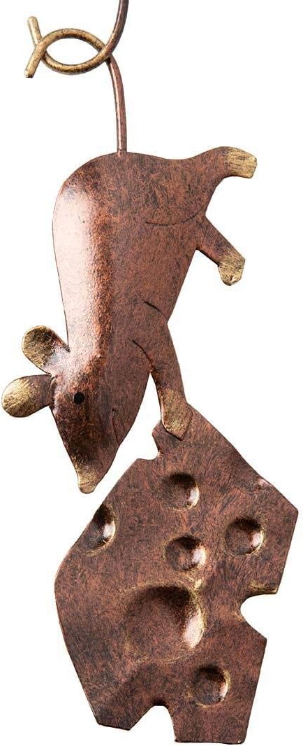 Wind & Weather Metal Mice Door Crawler – Handcrafted Reclaimed Metal Indoor and Outdoor Decor – Dark Copper Finish with Golden Highlights – 4.25" W x 10" H x 0.75" D