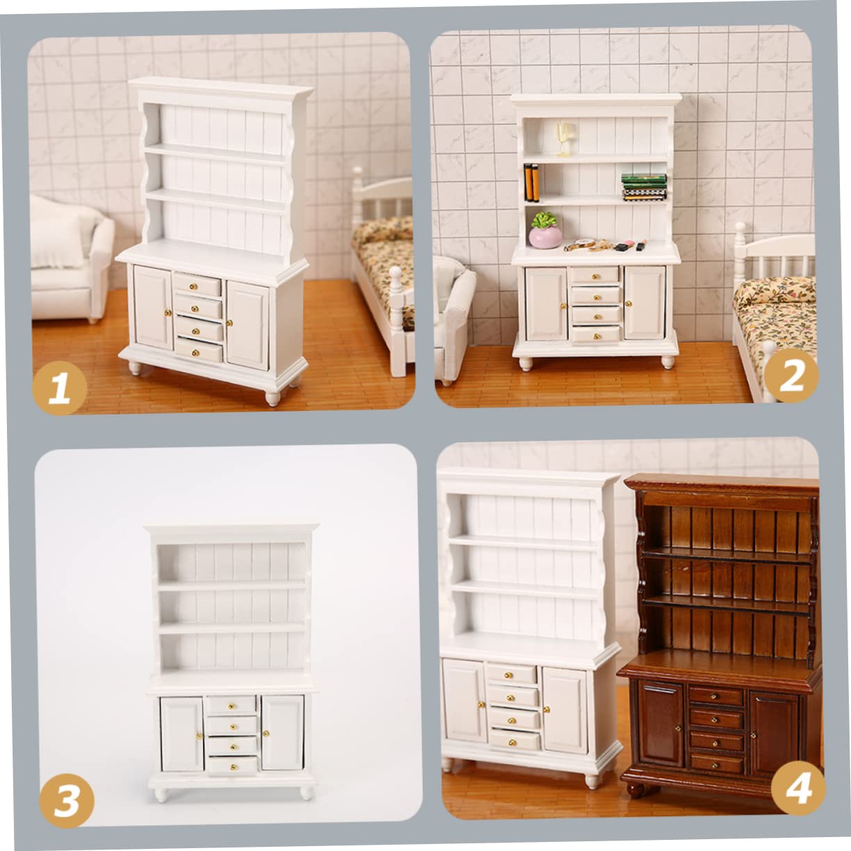 Mini houten bankje poppenhuis miniatuur tuin