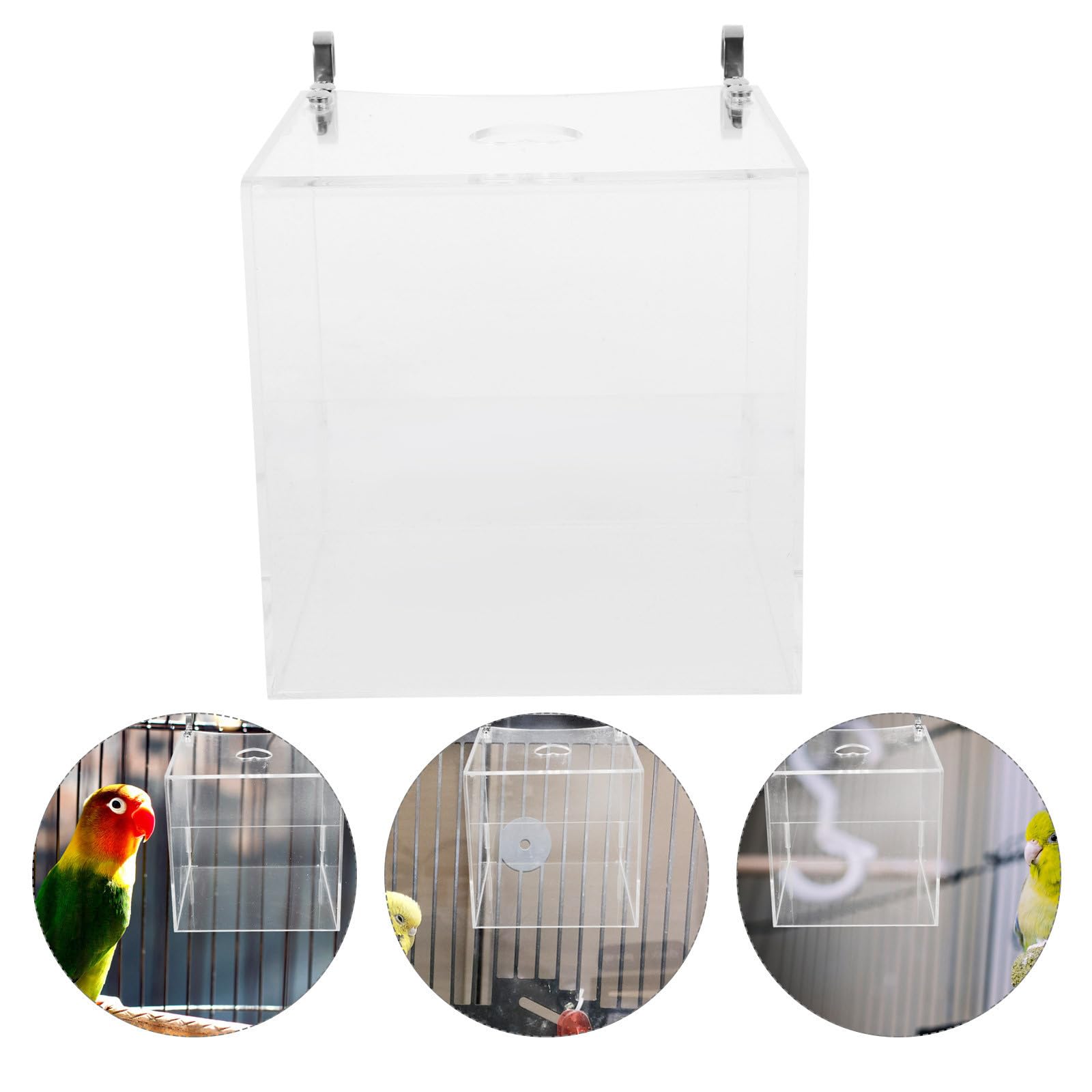 Praktisches Käfigzubehör Transparente Vogelbadewanne aus Acryl zur Hautbefeuchtung und Reinigung für Papageien und Vögel im Vogelkäfig