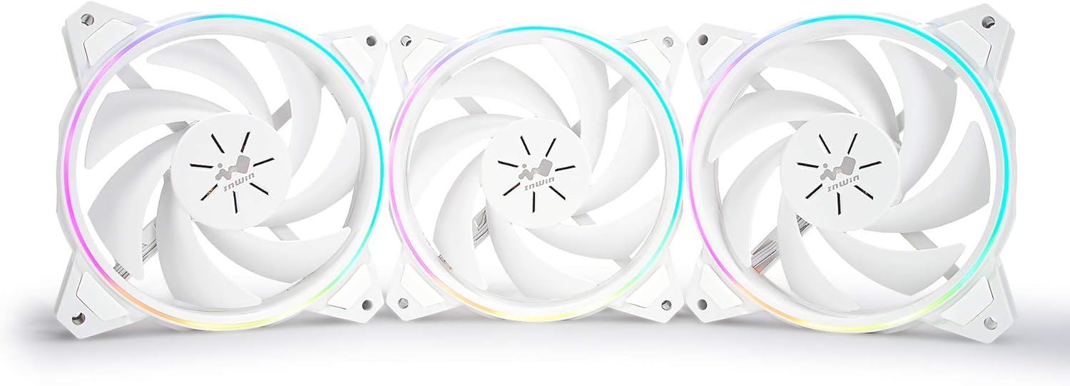 IN WIN Sirius Pure 120mm White Addressable RGB Fan (ASP120) for Desktop Computers