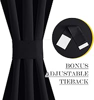 Vista 4 de NICETOWN Cortina opaca de privacidad para puerta francesa, corrediza, con aislamiento térmico, 30 x 72 pulgadas (ancho x largo), cortina para puerta