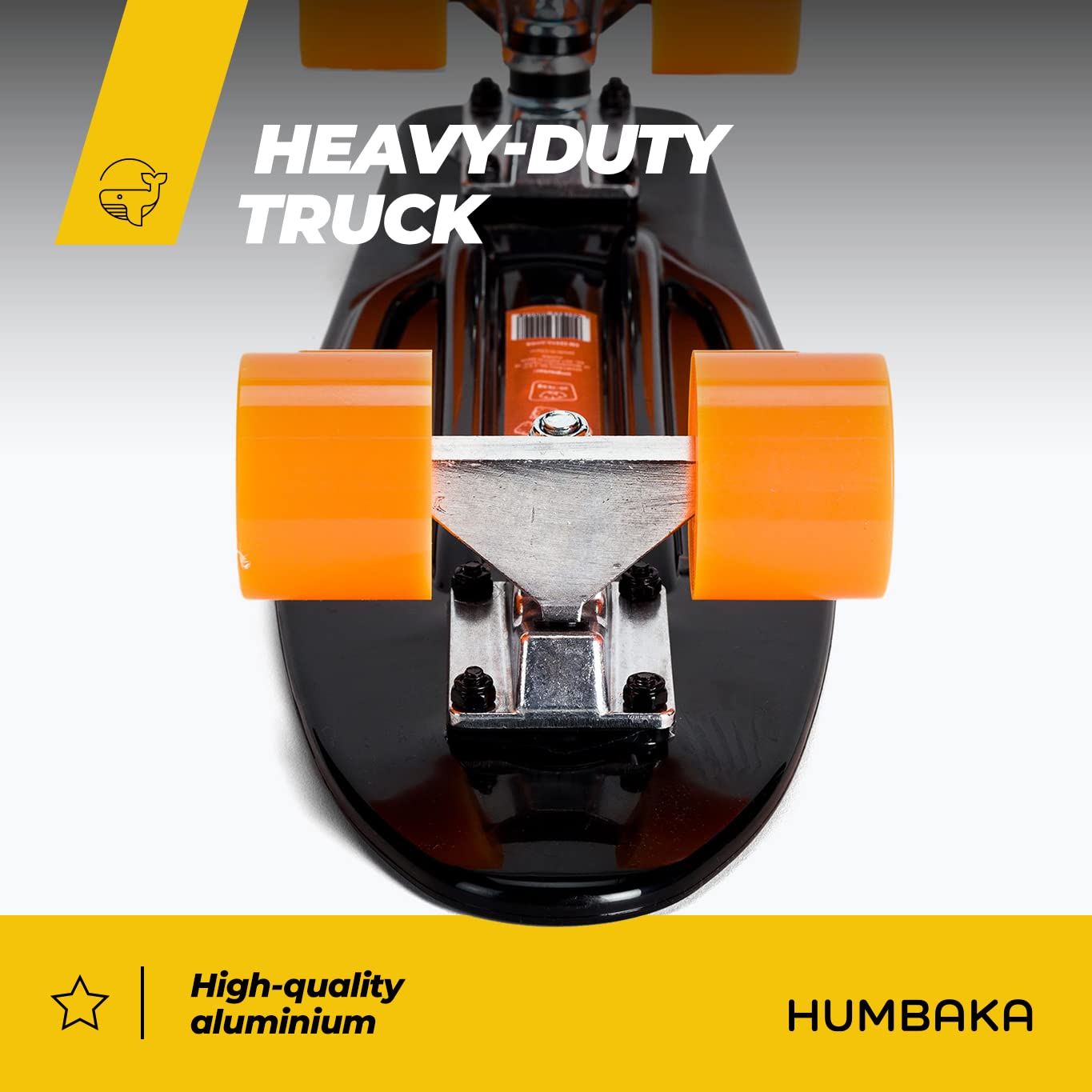 Fisk HT-891579 Skateboard pour enfant avec camion en aluminium et roulements ABEC-7 pour les loisirs Roues en polyuréthane teinté noir Skateboard classique