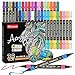 Efimeso 36 Wasserfeste Farben Acrylstifte, Doppelspitzen Stift Set Glitzerstifte mit Feiner Spitze und Pinselspitze für Steine Bemalen, Holz, Stoff, Metallic, Glas, Ostern Basteln Acrylstifte mit günstig Kaufen-Efimeso 36 Wasserfeste Farben Acrylstifte, Doppelspitzen Stift Set Glitzerstifte mit Feiner Spitze und Pinselspitze für Steine Bemalen, Holz, Stoff, Metallic, Glas, Ostern Basteln
