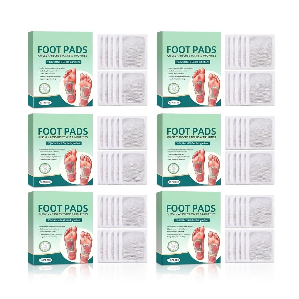 (60 Pieces) Detox Foot Pads (PACK OF 6), Natural Ingredients for Sleep Aid Pain Relief, Toxin Removal with Bamboo Vinegar and Acupoint Micro-Massage Technology detox foot patch-image-46
