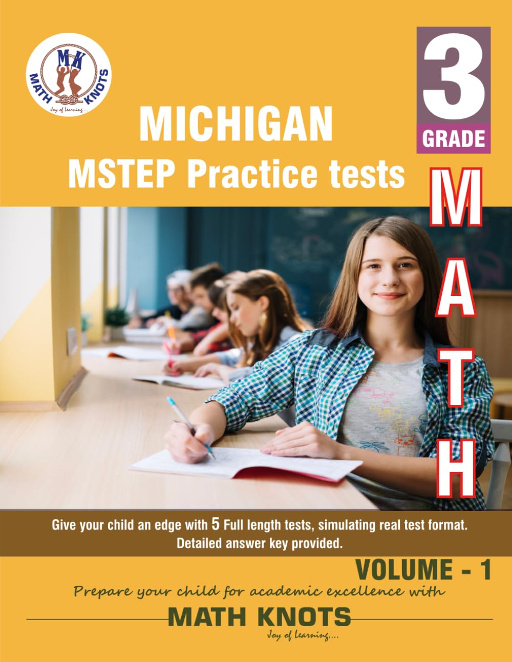 Michigan State , 3rd Grade MATH Practice Tests ,Volume 1