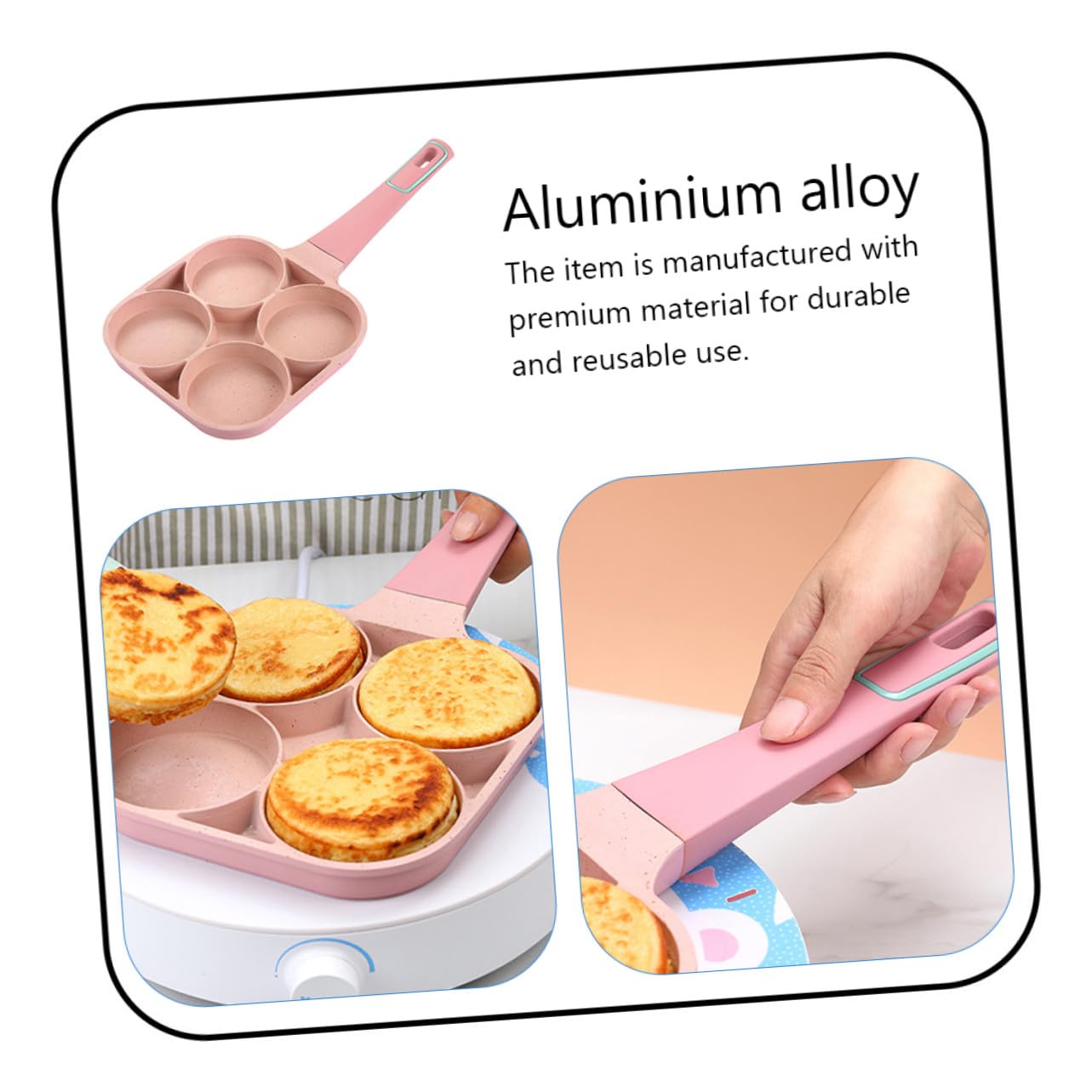 Toyvian Padella in Lega Di Alluminio Padella Antiaderente Per Uova Fondo Resistente Facile Da Pulire e Riutilizzabile