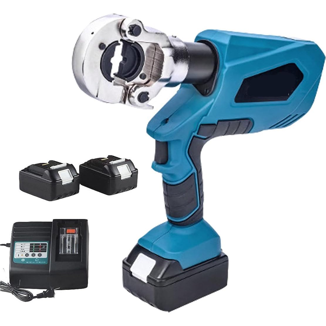 Pinza A Crimpare Idraulica Elettrica, Pinza Per Capicorda Idraulica, Pinza Per Crimpare Cavi Da 16-300 Mm² Con Batteria Da 4,0 Ah, Connettori Per Cavi Elettrici A 360° 11 Paia Di Matrici,EZ-400