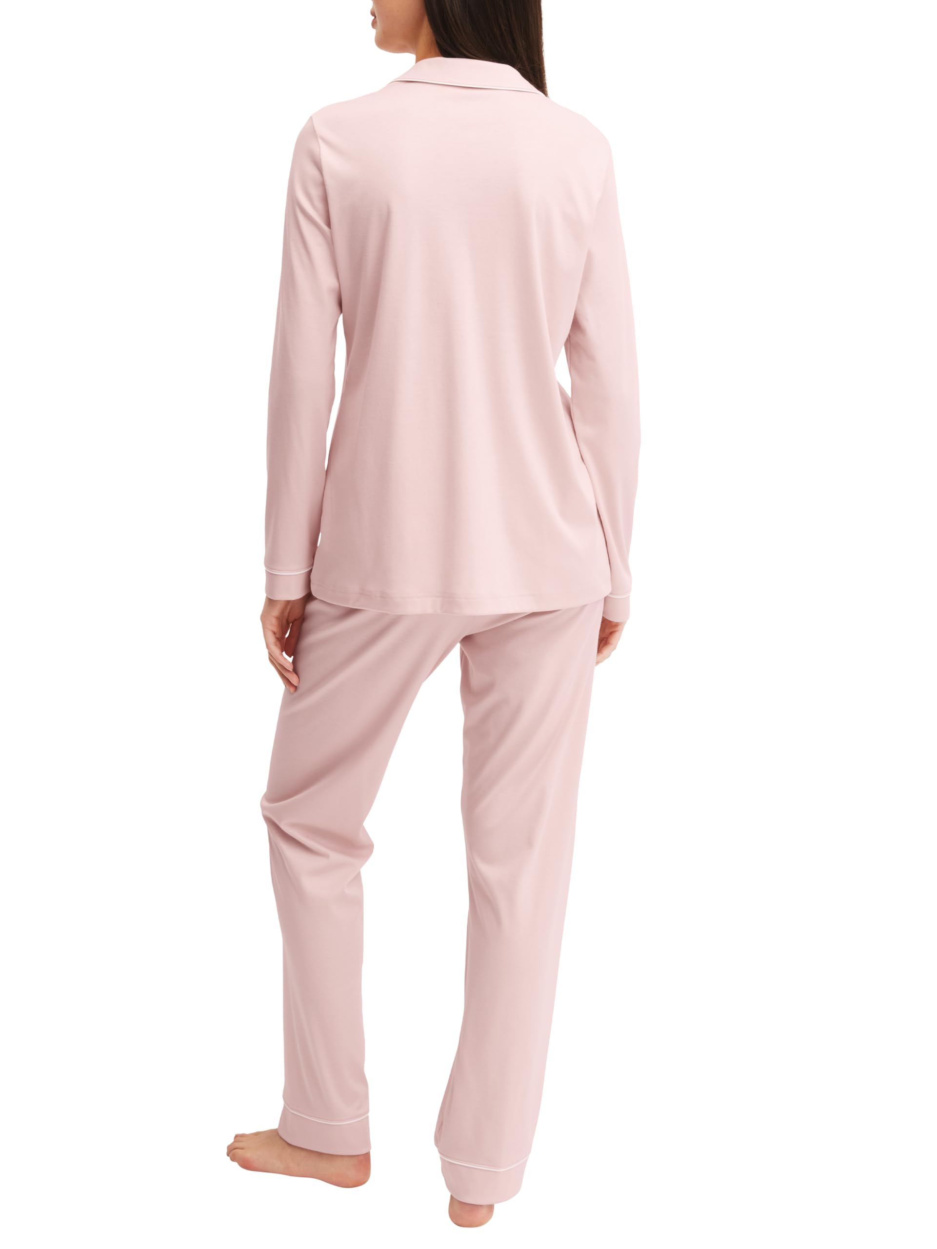 CALIDA Night Lovers Pyjama Damen | durchgeknöpfter Schlafanzug aus 100% hochwertiger Baumwolle, mit stoffbezogenem Gummibund