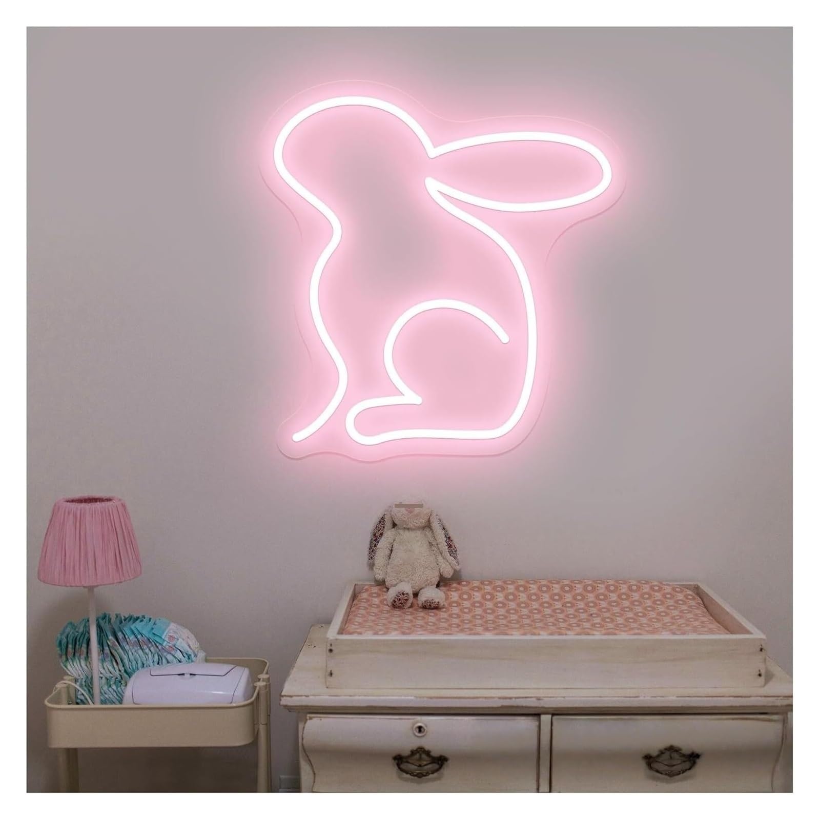 Néons lapin veilleuse LED 30 cm à intensité réglable pour bébés - 3