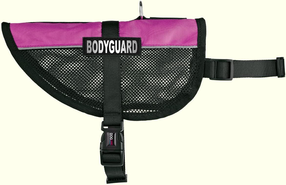 Dogline Maxaire Multi-Purpose Mesh Vest for Dogs and 2 Removable Bodyguard Patches, 30 to 38", Pink