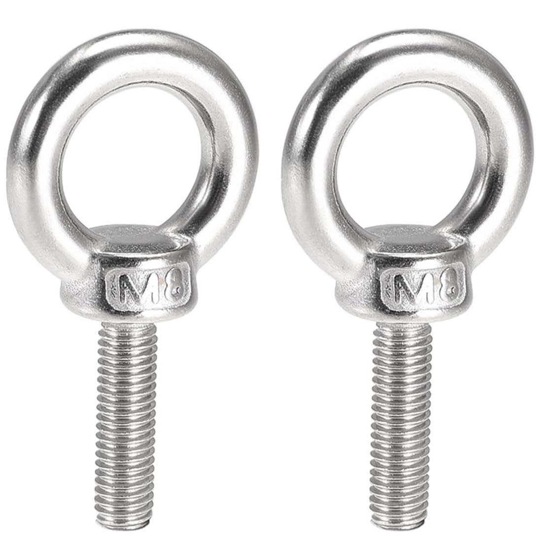 TA-VIGOR 2Pcs M8 x 25mm Lifting Long Eye Bolt, 304 Stainless Steel Wall Expansion Anchor Bolts