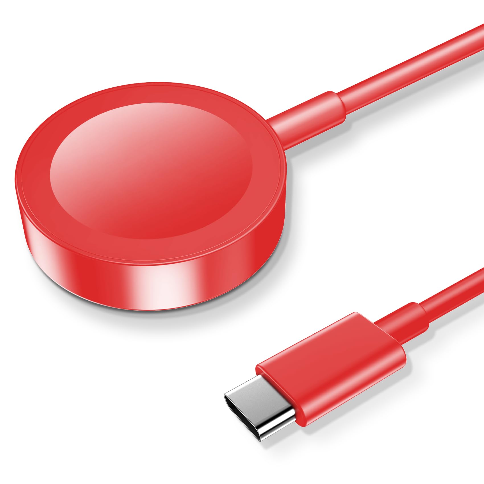 2026 Upgraded for Apple Watch Charger Magnetic USB C Fast Charging Cable | Wireless iWatch Chager Cable Dual-Chip Compatible with Apple Watch Series Ultra/SE/11/10/9/8/7/6/5/4/3/2-3.3FT,Red 1.0M iWatch Charger Red