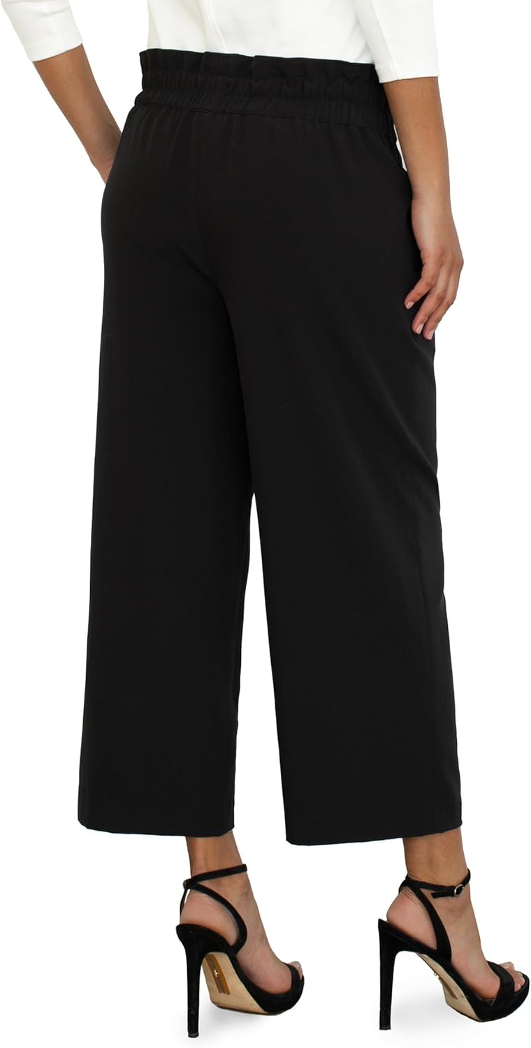 Liverpool Women's Tie Waist Paperbag Wide Leg Crop - Image 2