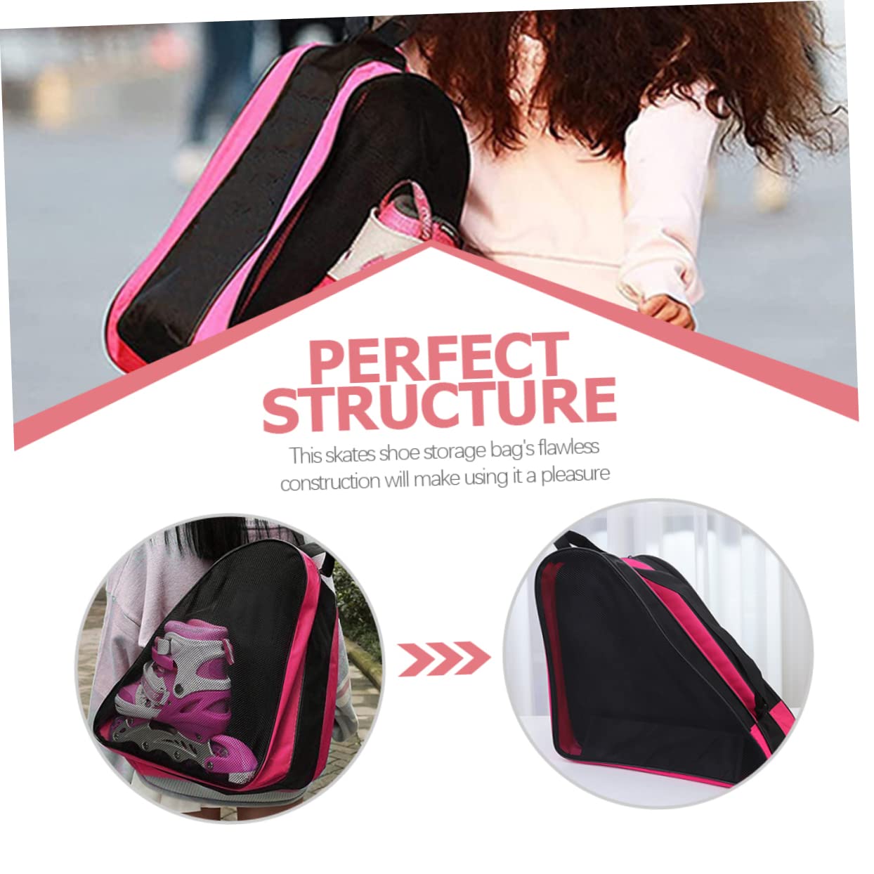 GOOHOCHY Roller Skate Organizer Breathable Skates Storage Bag Oxford Material Easy to Clean