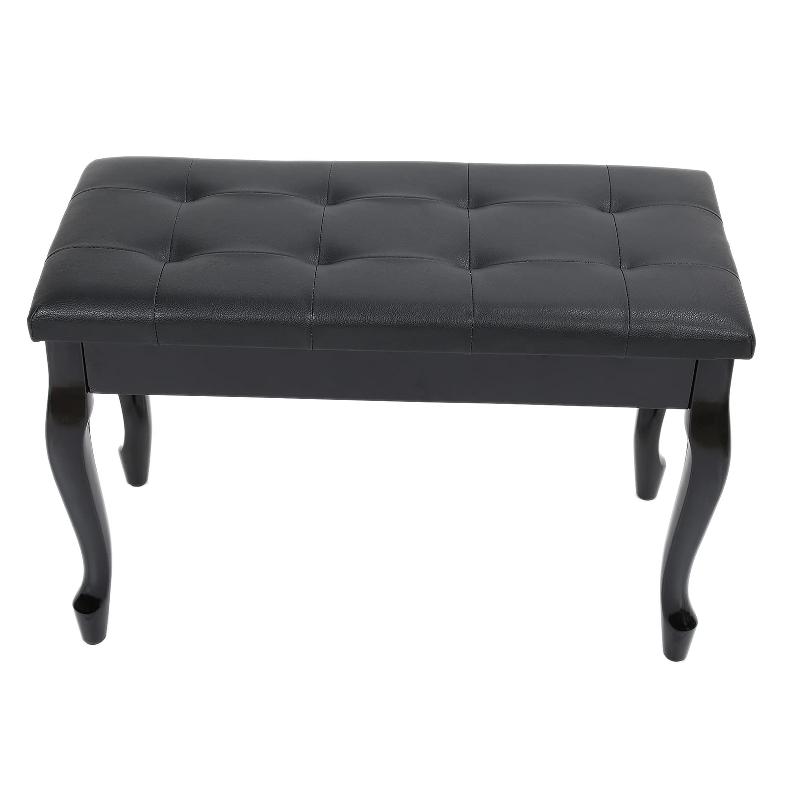 Qcwwy Stuhl Footstools Schachtel Stall Holzbein Große Aufbewahrungsbox Kissenbank mit Weichem PU -Leder für Komfortaufnahmebereich Konzert Piano Bank mit Aufbewahrungsklavierbank