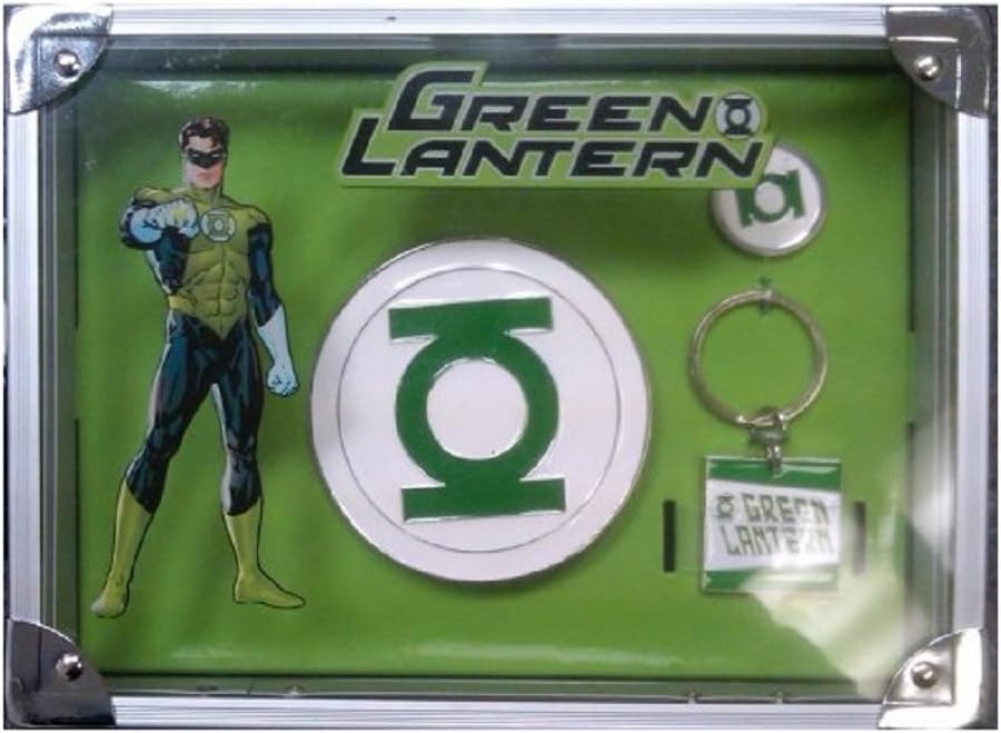 Green Lantern Gift Set with belt buckle ring and keychain