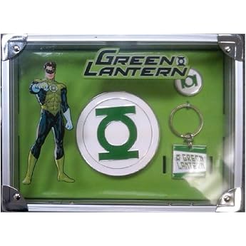 Green Lantern Gift Set with belt buckle, ring, and keychain