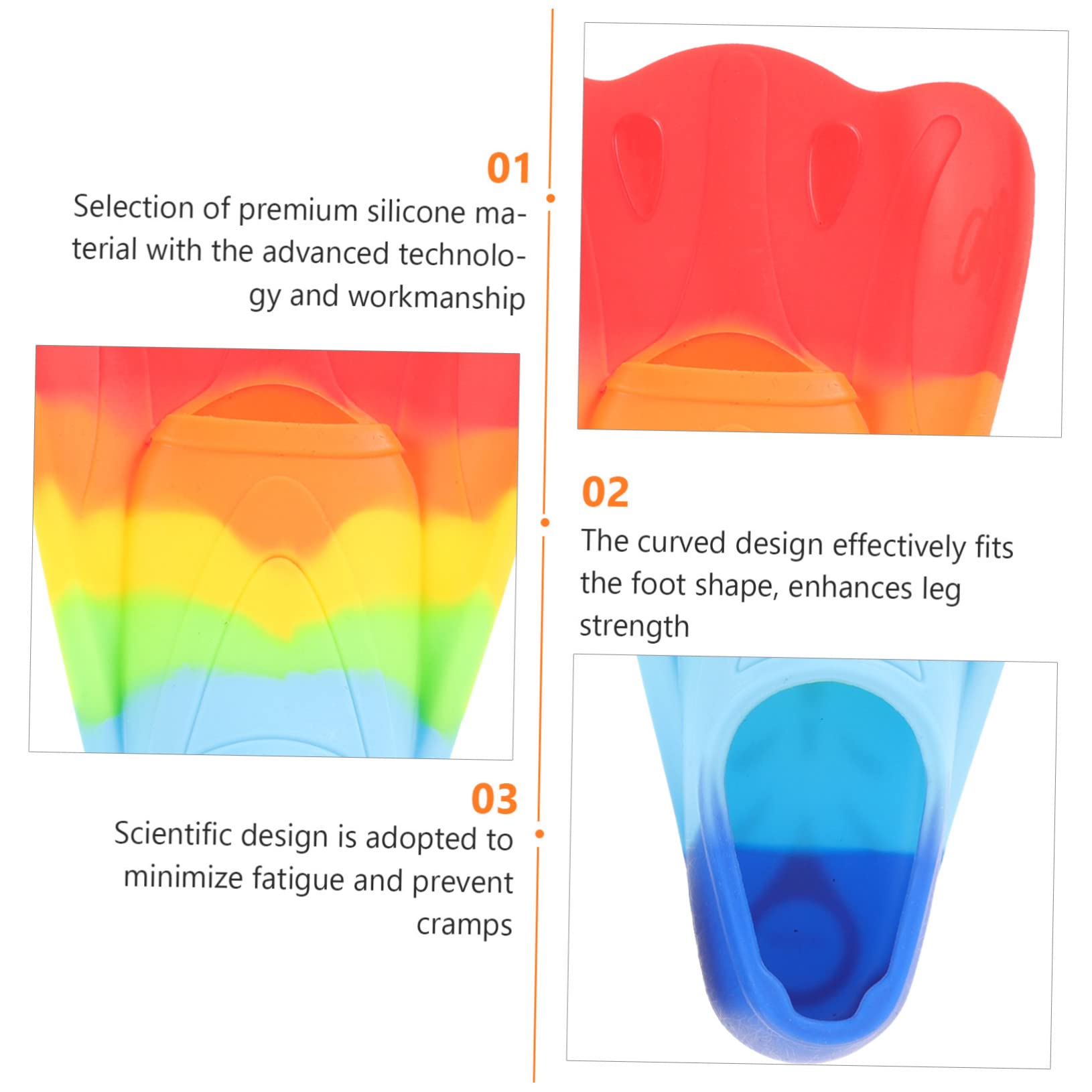 iplusmile Silicone pour Garçon Fille Fins de Natation Légères Confortables pour Garçon Fille Équipement pour Nageurs pour Apprentissage