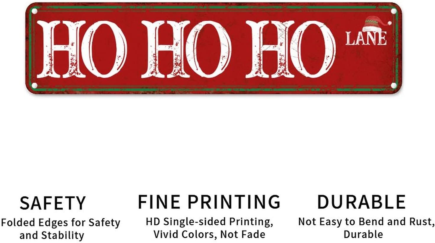 Personalized HO HO HO Street Sign Merry Christmas Signs Christmas Decorations Aluminum Metal Sign Vintage Indoor & Outdoor Decor for Home Man Cave Gate Garden Bars Cafes 24x6in