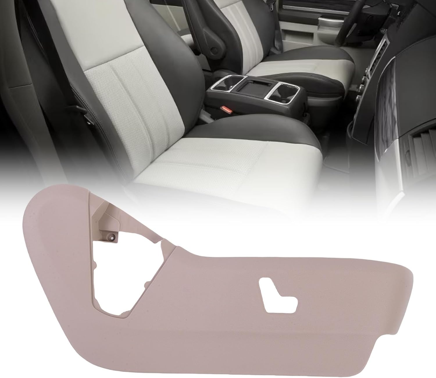 Passenger Side Power Seat Trim Bezel, Replacement for Grand Caravan 2011 2016 and Town Country 2011 2016, Seat Trim Bezel with Power Front Seats & Heated Front Seats, Ideal for (Beige)