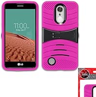 Vista 2 de TMAN Funda protectora híbrida de doble capa para LG K20 Plus, LG LV5, K10 (2017) (rosa)