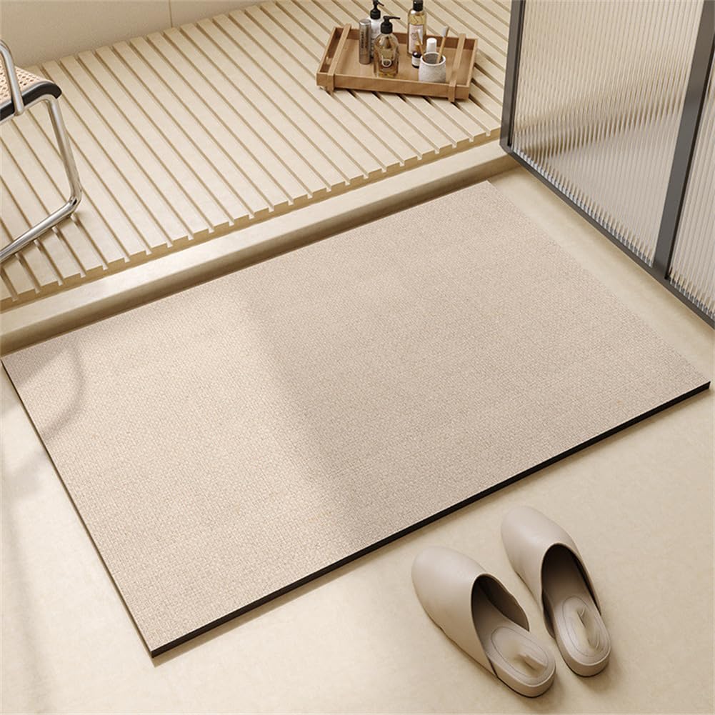 Tapis de bain en pierre absorbant 40x60 cm pour entrée de douche et lavabo