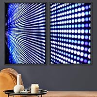 2 Piece Framed Canvas Wall Art Abstract Colorful Art Lights Canvas Prints Home Artwork Decoration for Living Room,Bedroom - 16