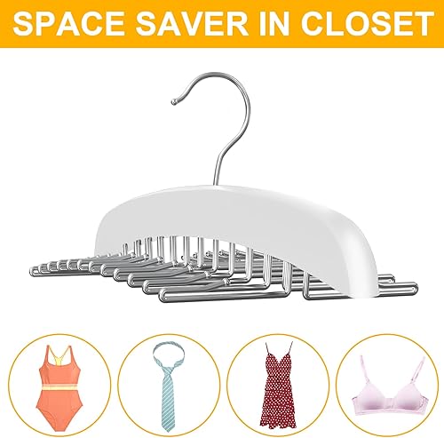 Miniatura 4 de Colgador de madera de primera calidad, gran capacidad de 24, ahorro de espacio, rotación de 360 grados, ganchos de metal plegables, camisetas sin