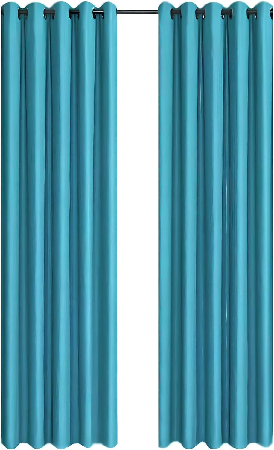 CHARKHAH Thermal Insulated Window Semi Blackout Curtains for Bedroom Living Room Ultra Soft Energy Saving Fabric with Eyelets Ring top and Pair of Curtain (Teal, 46" Wide x 72" Drop)
