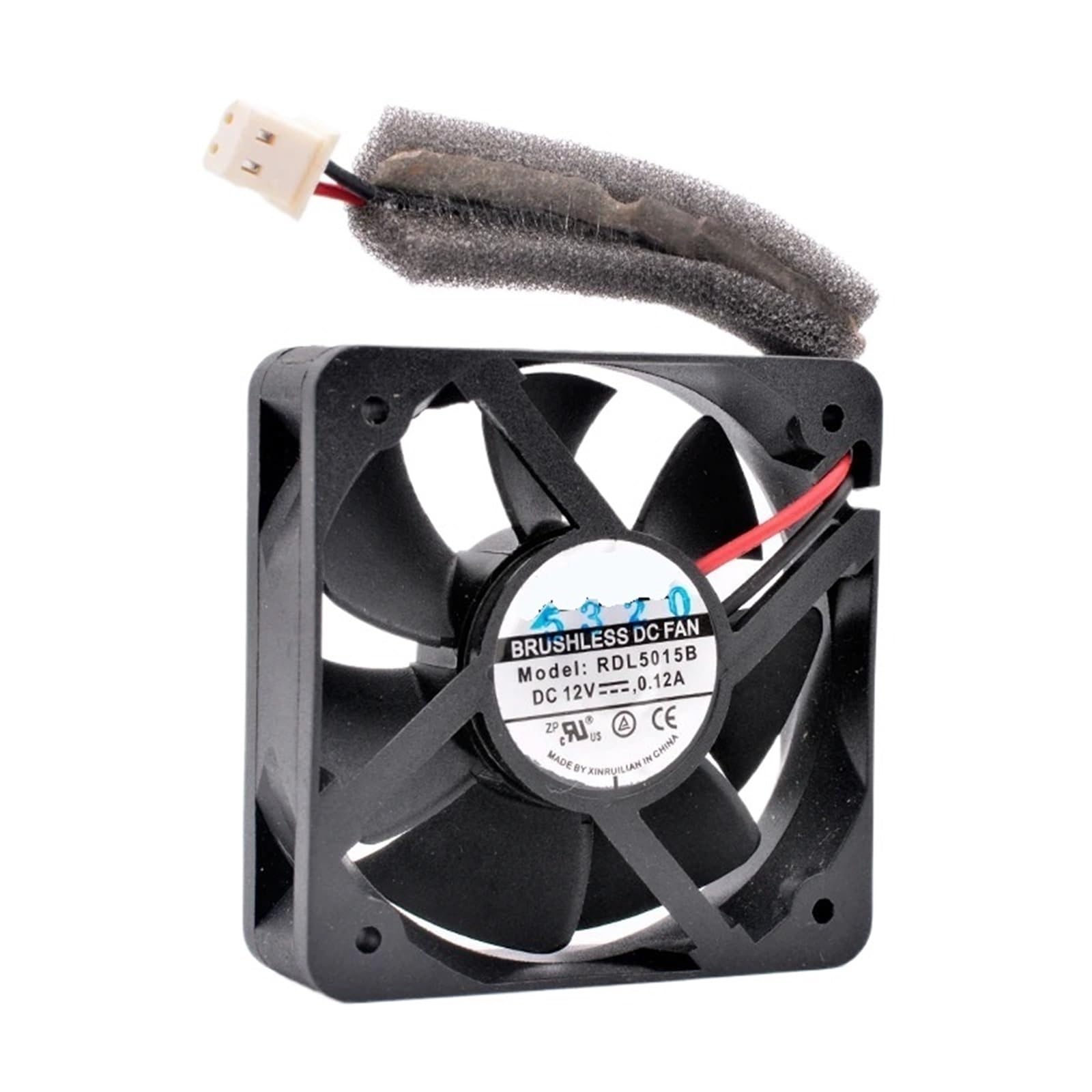 1 pz RDL5015B 5 cm 50 mm ventola 50x50x15 mm DC12V 0,12 A 4500 rpm 2 fili 2 pin doppi cuscinetti a sfera Ventola di raffreddamento silenziosa