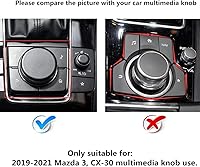 Vista 2 de Accesorios Interiores con Pedrería Compatibles con Mazda 2019-2025 Mazda3 CX-30 Perilla Multimedia Perilla de Aire Acondicionado Decoración