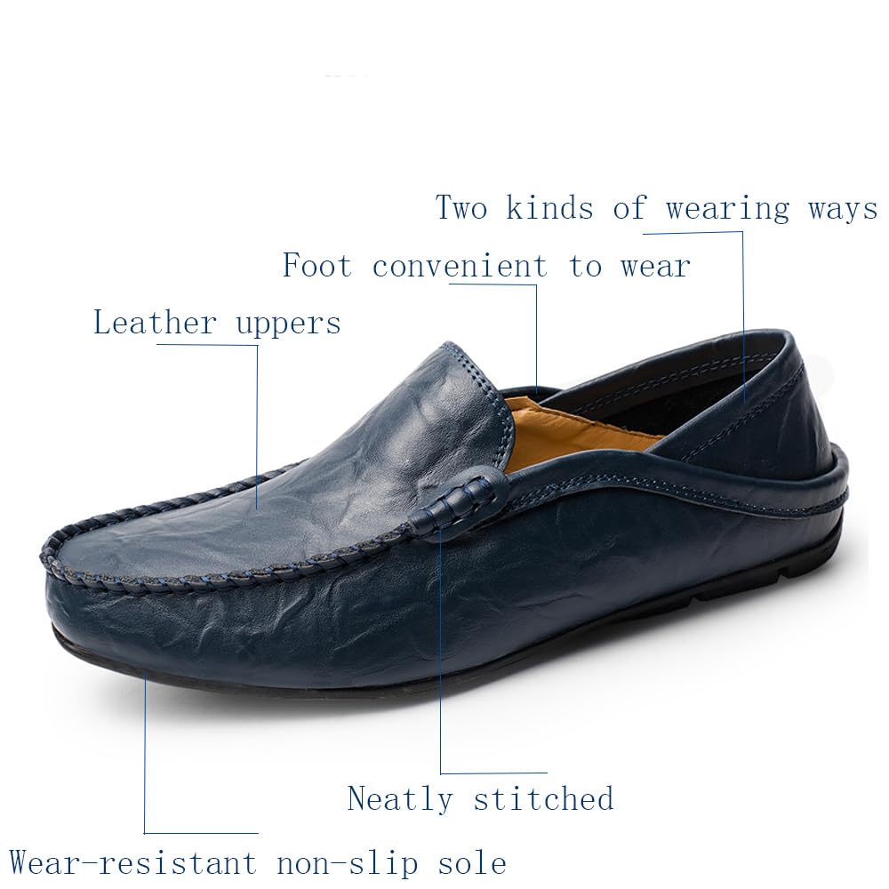 Mocasines Hombres Zapatos de Vestir Casuales Holgazanes Slip On Verano Plano Cuero Zapatos de Conducción Zapatillas