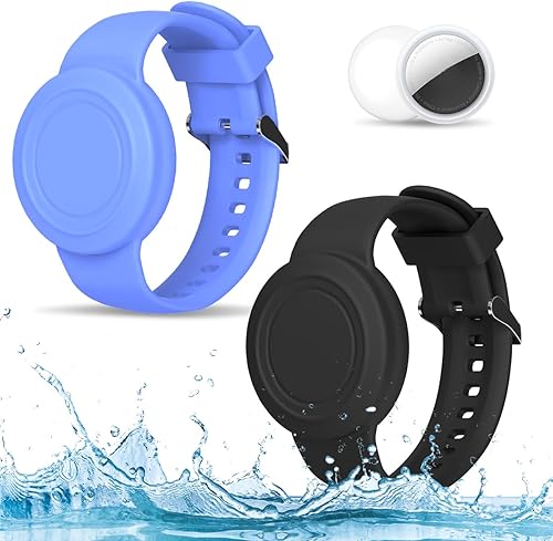 Paquete de 2 unidades compatibles con pulseras AirTag para niños, soporte impermeable para AirTag con diseño oculto de cobertura completa,