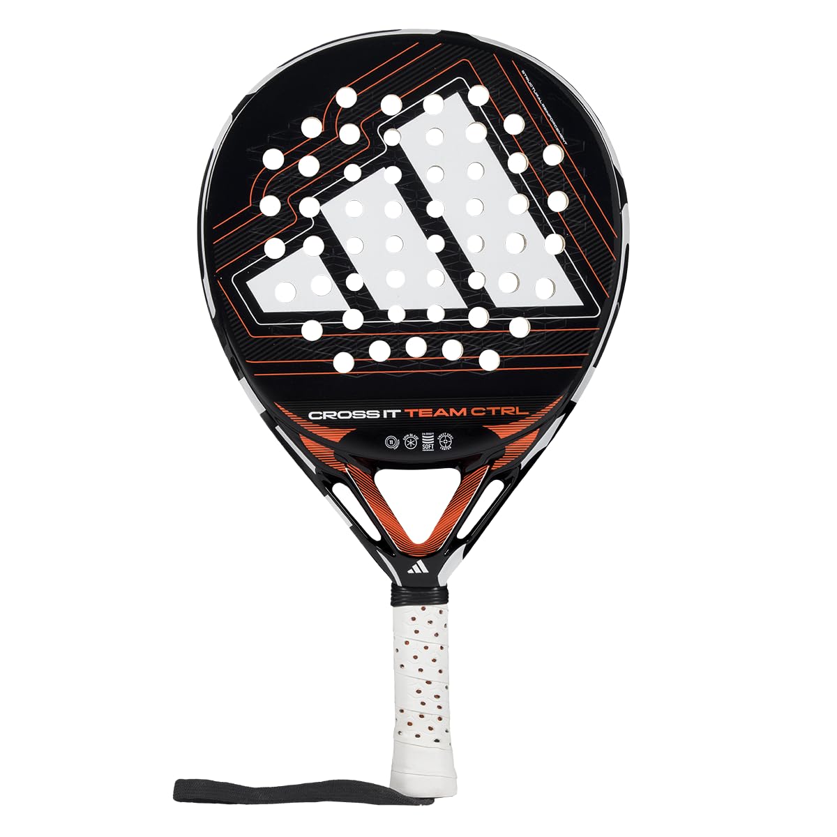Pala de pádel adidas Cross IT Team Ctrl 2026,Negra, Forma Redonda,Goma eva Soft Performance,Fibra de Vidrio