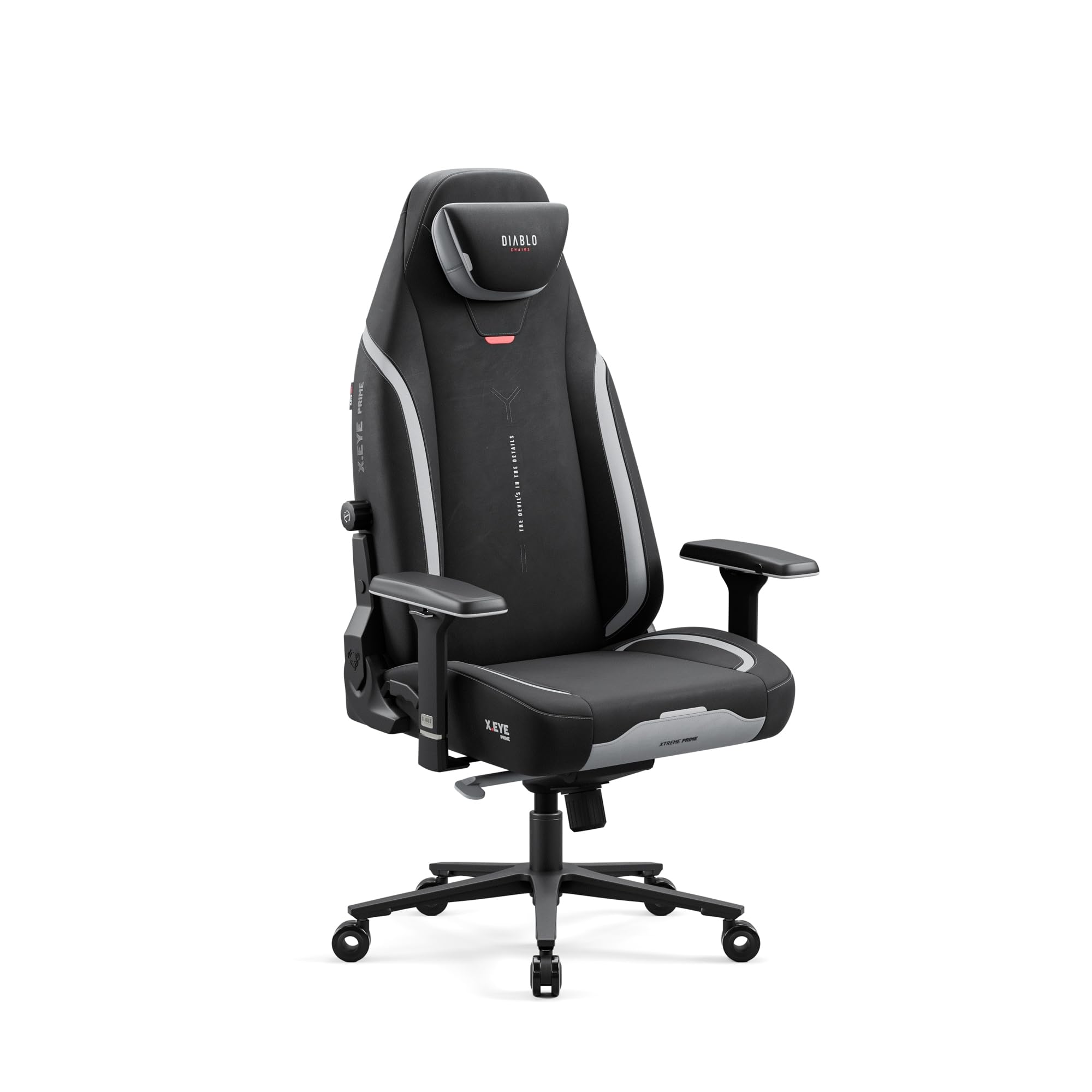 DIABLO X.Eye Prime Sedia Gaming Ufficio Ergonomica Poltrona Gamer Tessuto Poggiatesta Magnetico Seduta Rinfrescante Supporto Lombare Regolabili Braccioli 4D Caricabile fino a 140 kg Burned Black