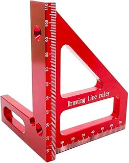 3D Multi Angle Measuring Ruler - 45 90 Degree Triangle Scriber Square Protractor, Miter Triangle Ruler Measuring Tool for Engineer Carpenter Woodworking Tool Aluminum Alloy