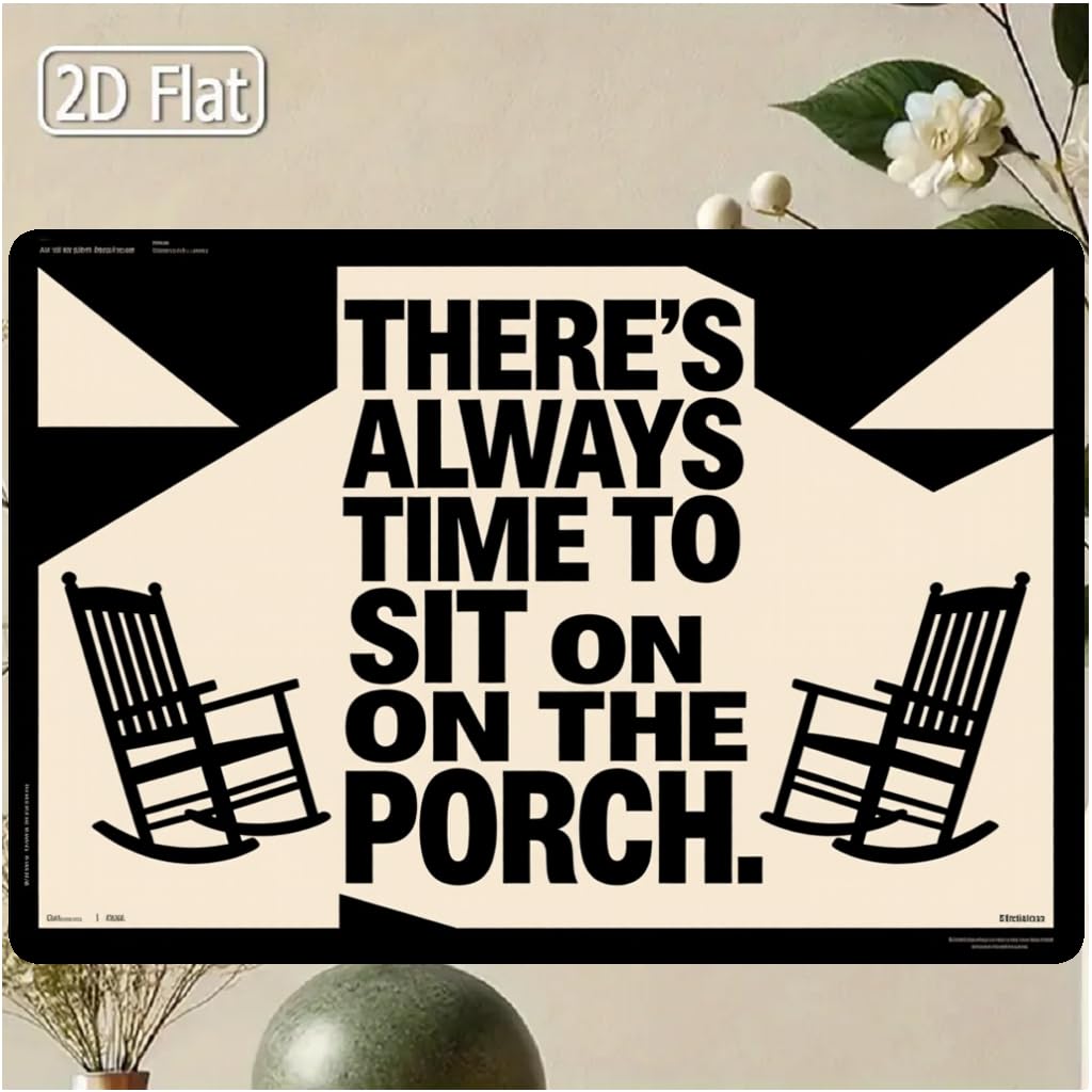 Always Time To Sit On Porch Tin Sign, 8x12 Inch Decor