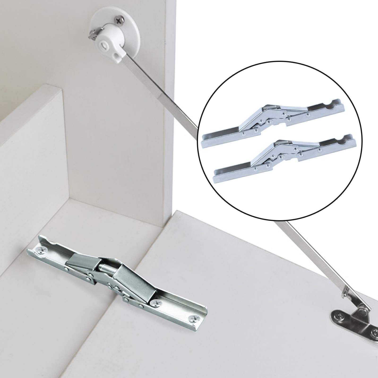 Cerniere Pieghevoli A 180° Per Gambe Di Tavoli E Mobili - Staffe Di Bloccaggio In Ferro, Dimensioni 29,5x54x106,5 Mm