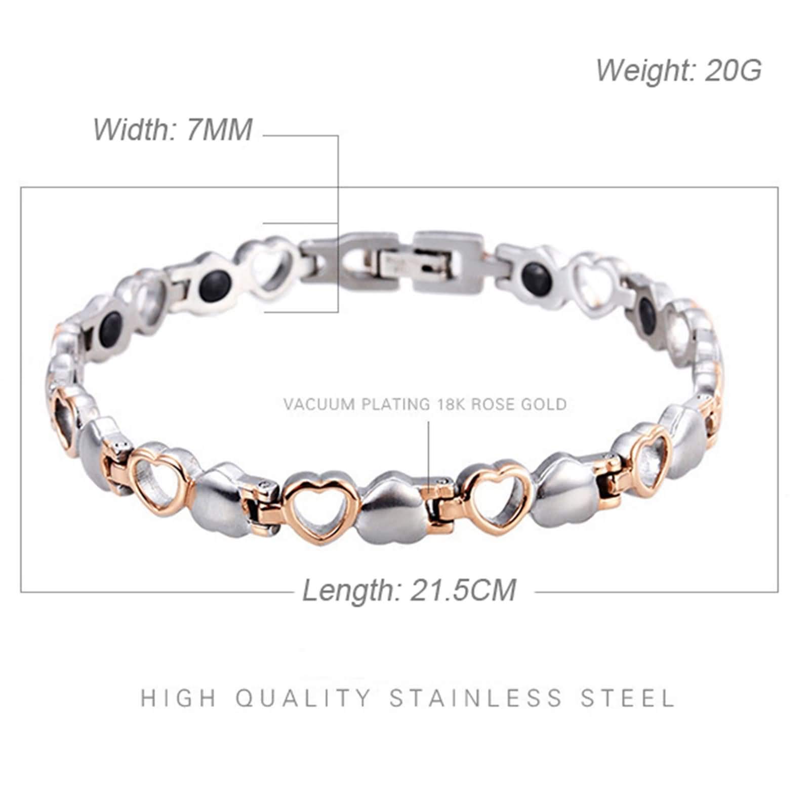 Daesar Pulseras Unisex Parejas,Corazón Pulseras Pareja Acero Inoxidable Plata Oro