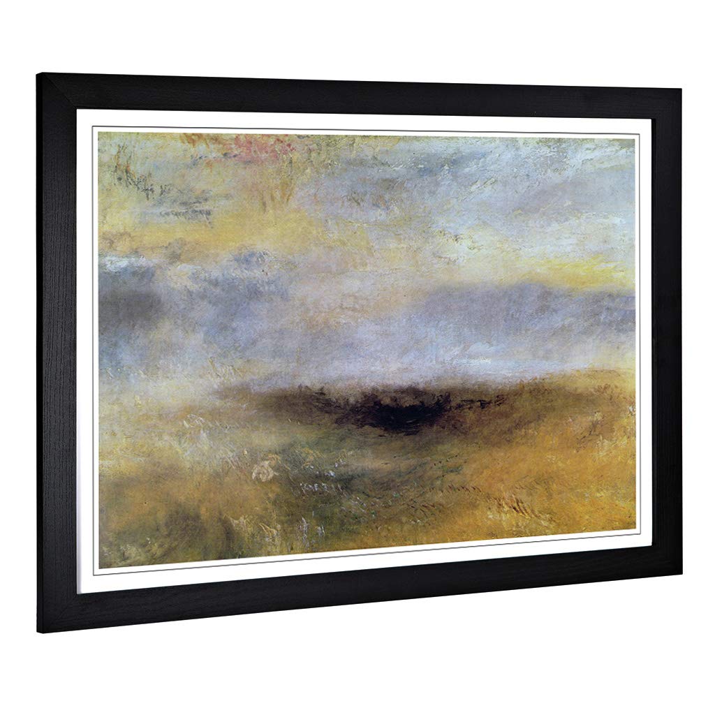 Big Box Art Framed Print of Joseph Mallord William Turner Seascape with Storm Coming Design | Wall Art Picture| Home Decor for Living Room, Bedroom, Office, Black, A2 / 24.5x18 Inch / 62x45cm