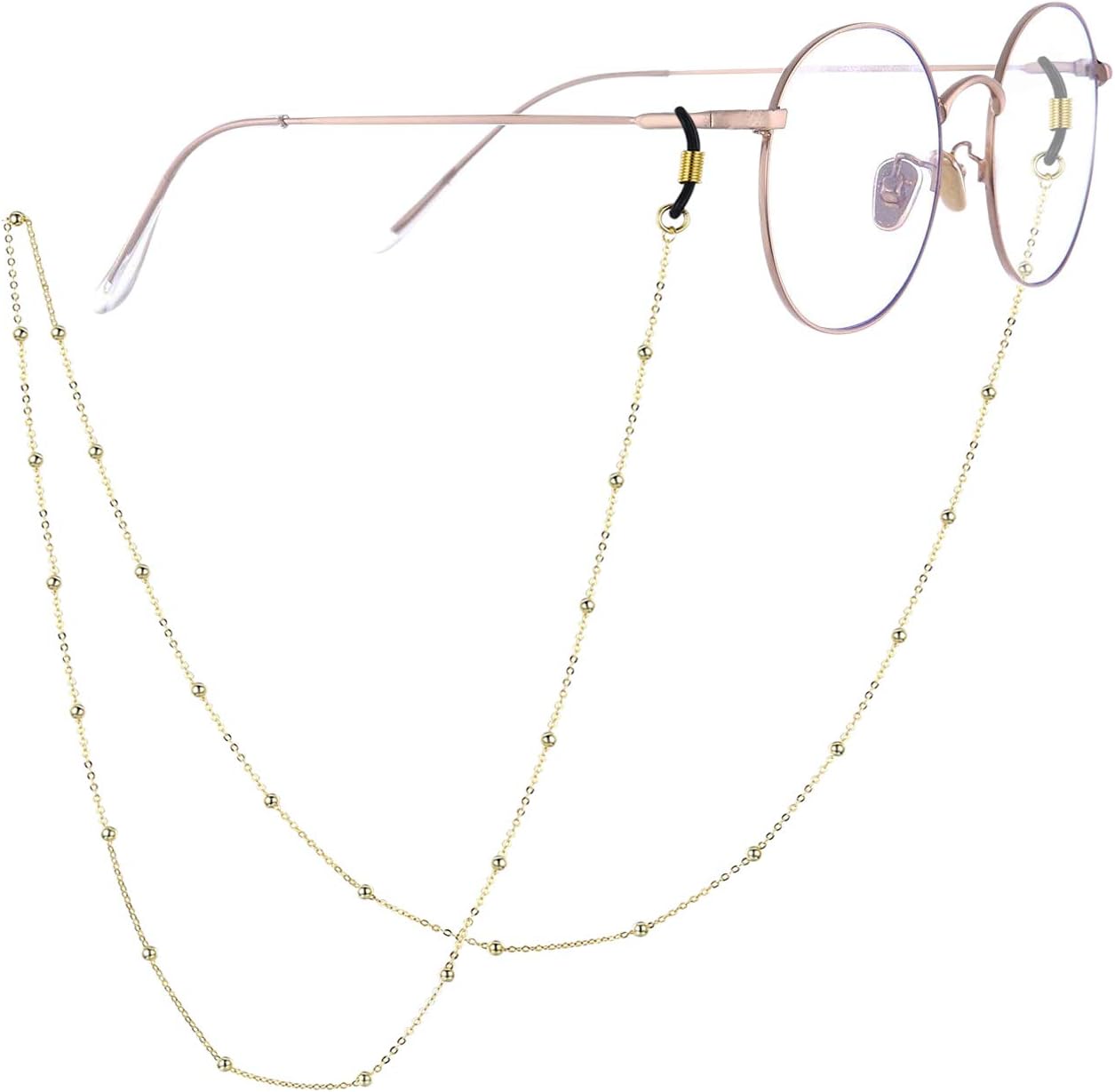SOULMEET 14k Gold Plated Eyeglass Chains for Women, Sterling Silver Eye Glasses Decoration Gift for Her 29'' Chain Length