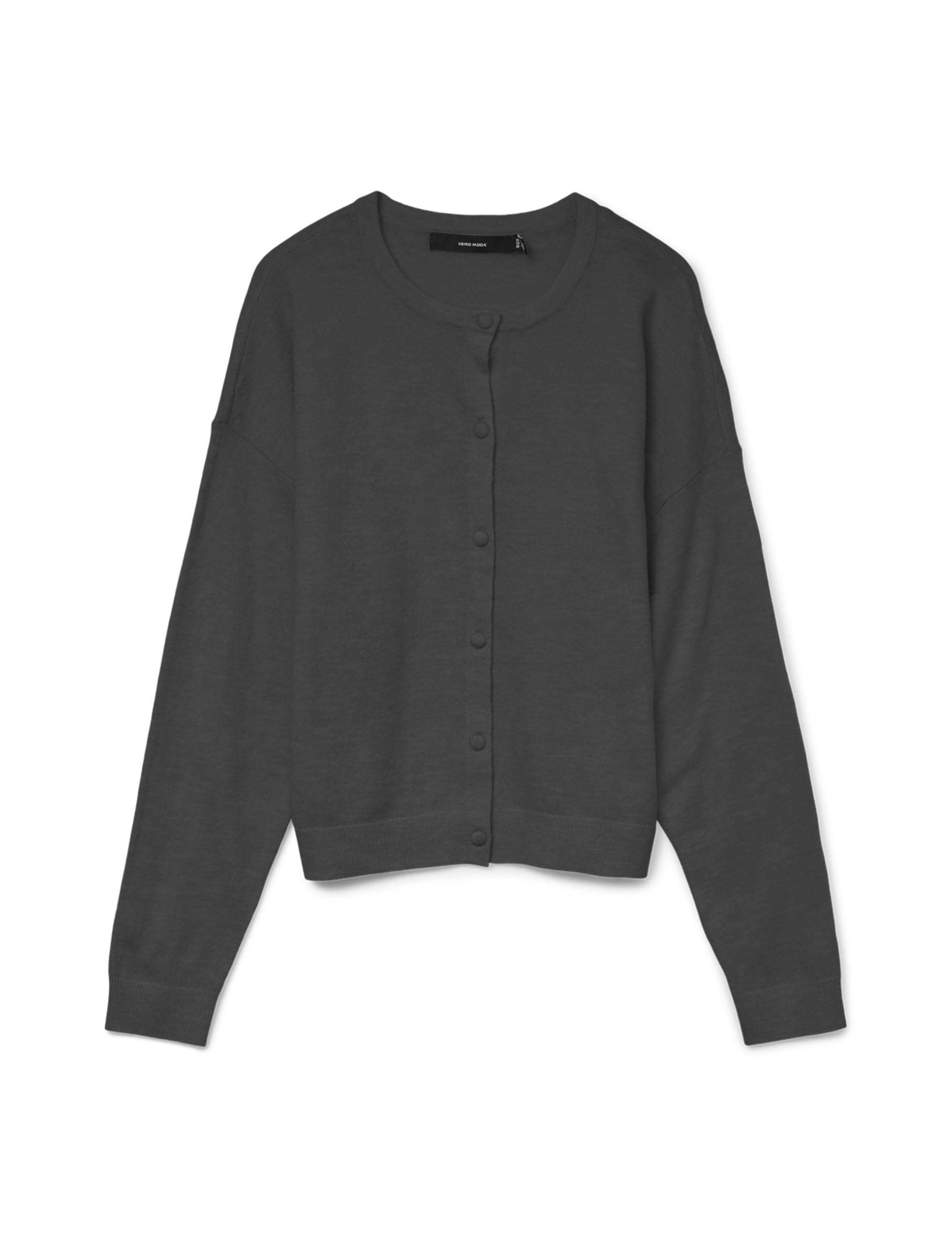 VERO MODA Vmmarina LS O-Neck Cardigan Noos, Dark Grey Blend, M