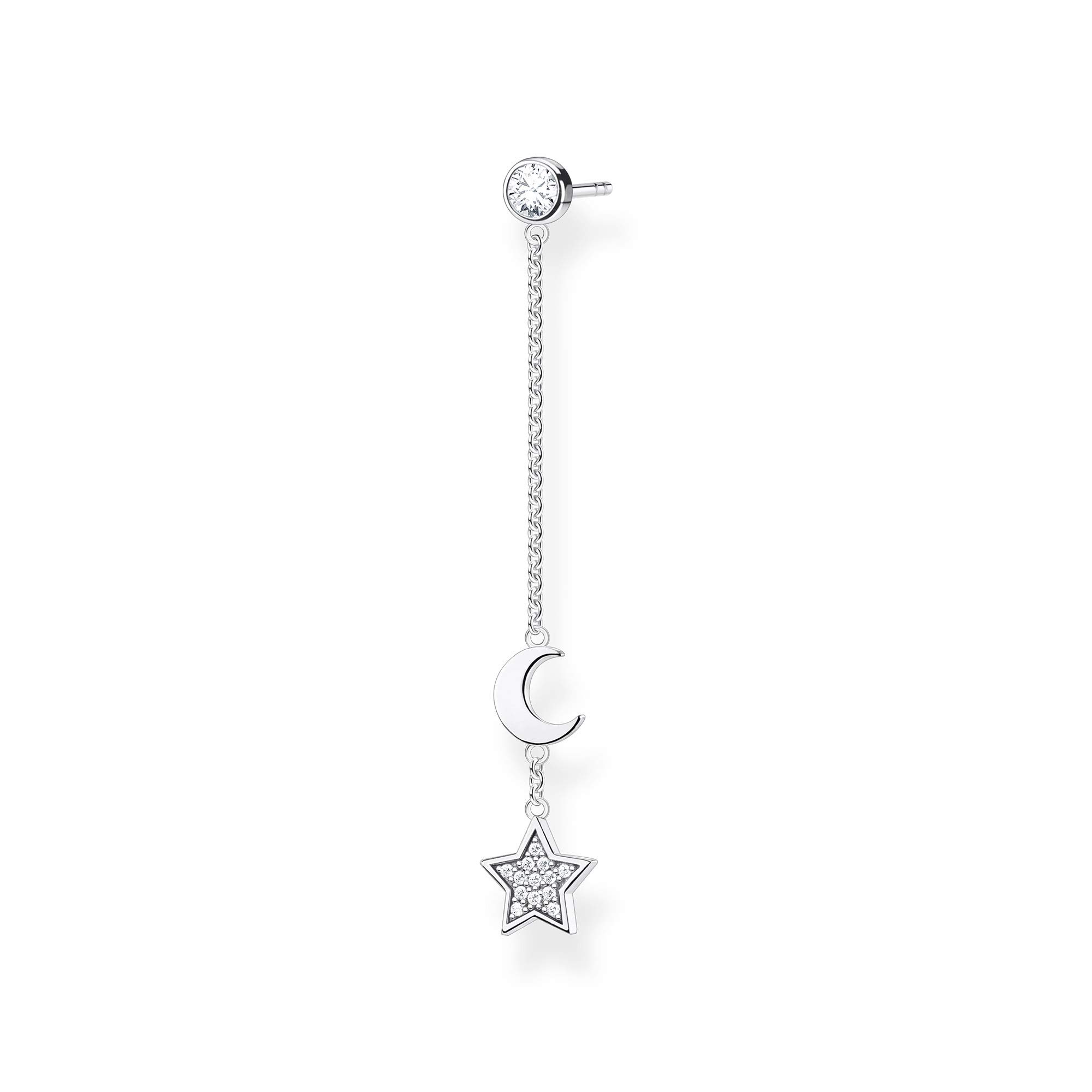 Thomas Sabo Einzel Ohrring Stern & Mond 925 Sterling Silber H2151