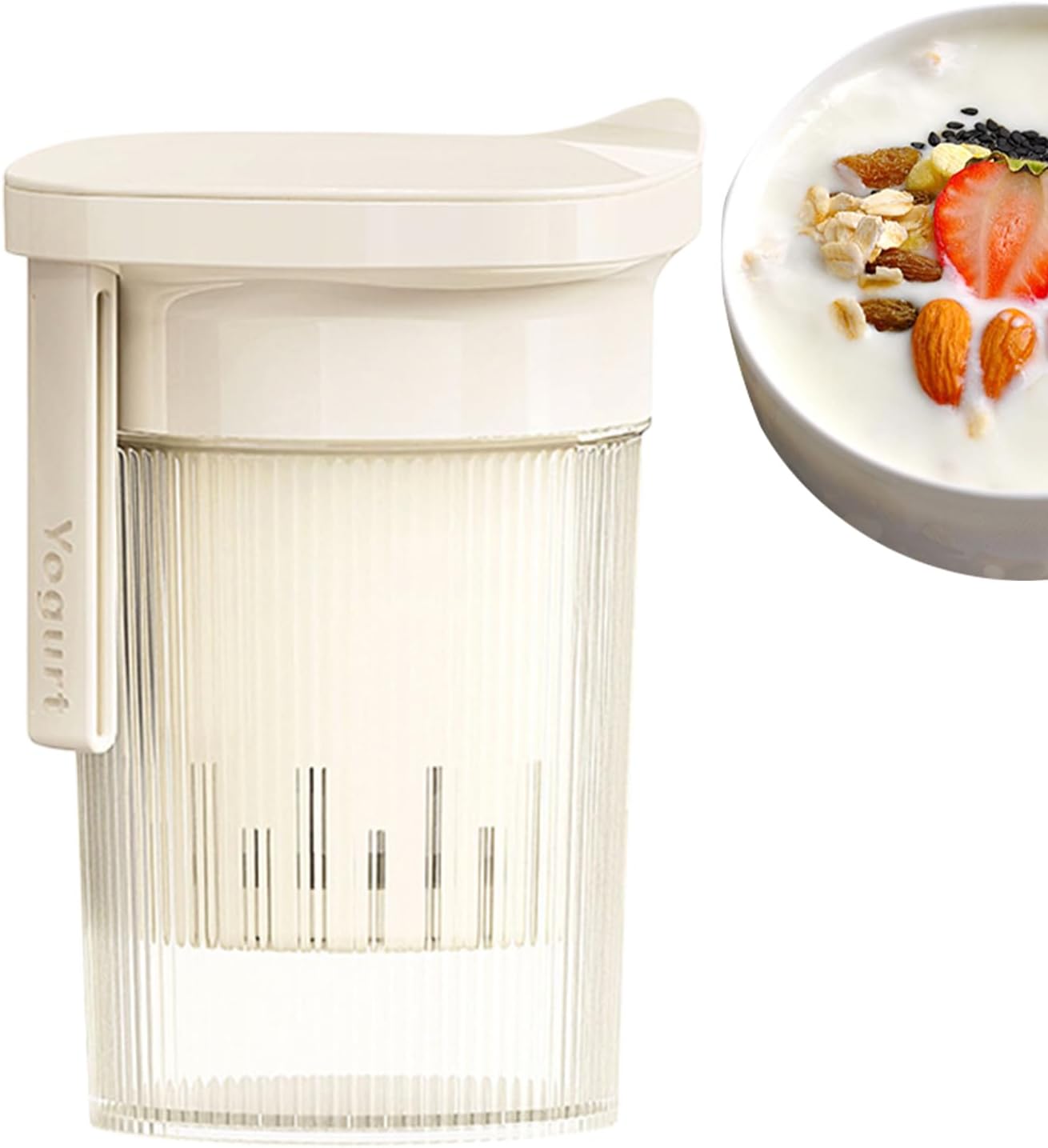 Yogurt Filter,Reusable Cheese Yogurt Filter Cup with Lid | Multipurpose Small Whey Separator Tool Press Reusable Kitchen Gadgets for Women Fruit Food