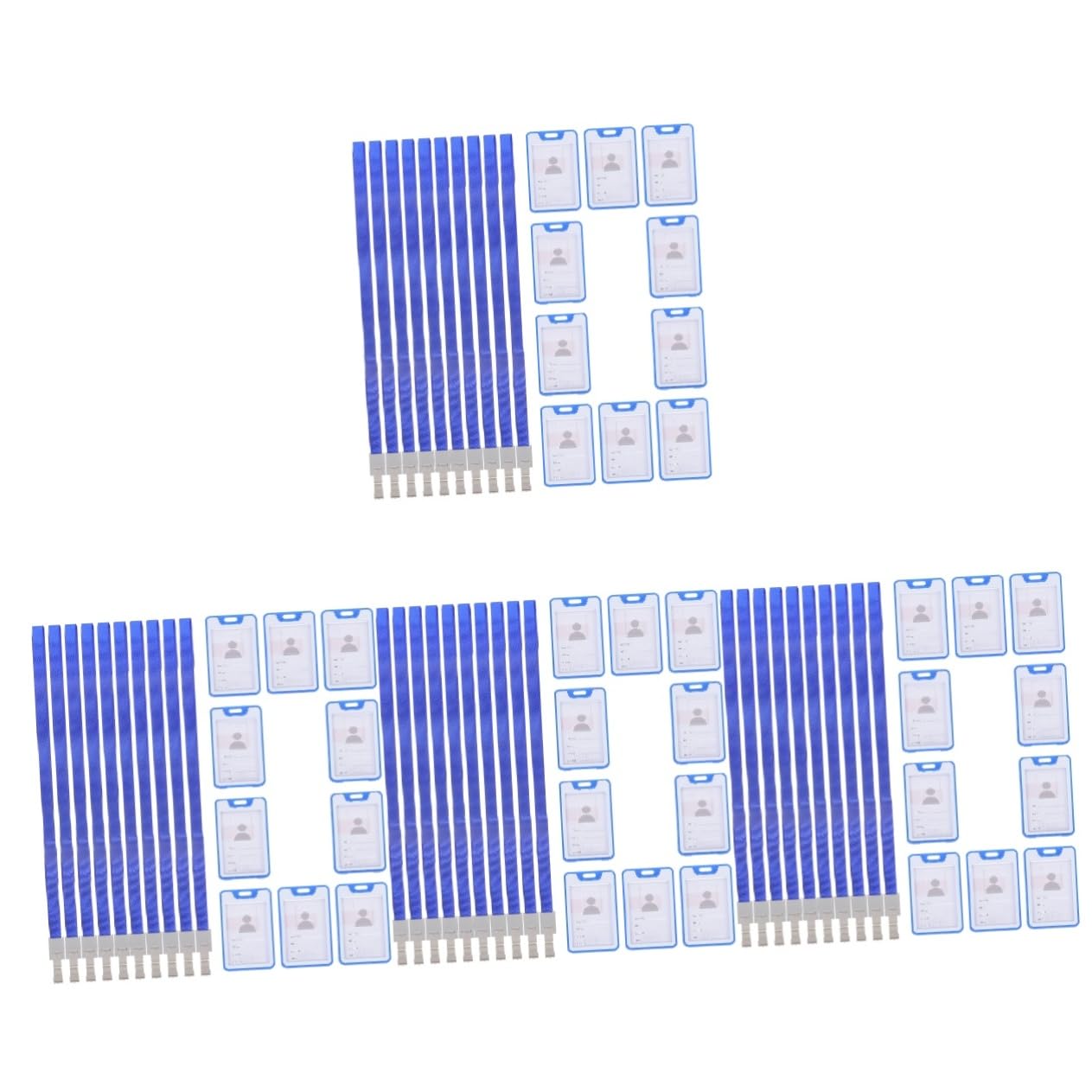 EXCEART 40piezas Fundas Para Tarjetas De Identificación Con Lanyard Portatarjetas Para Credenciales Para Empleados y Eventos Profundo