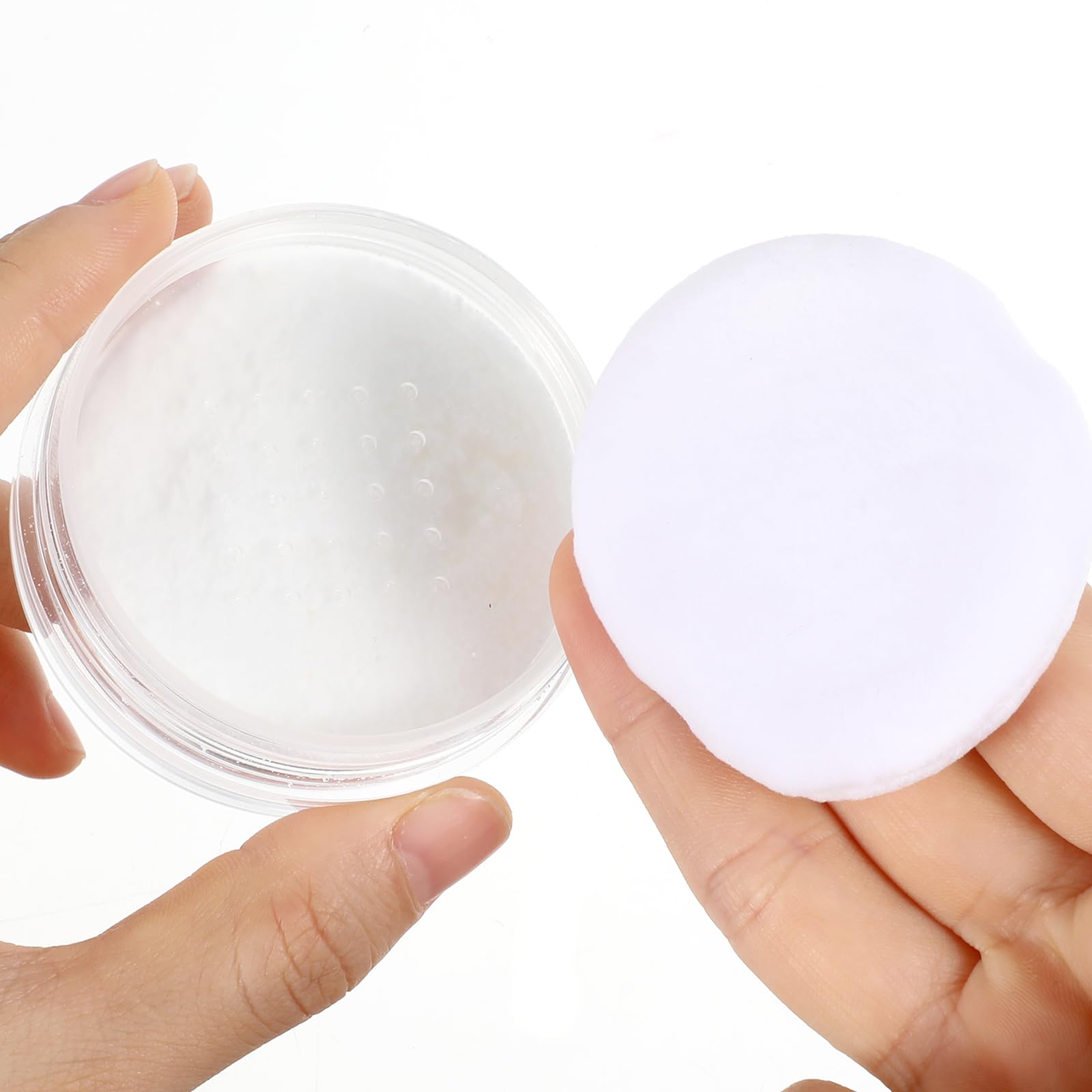 2 puste pudełko na puder z pomponem do pudru, przenośny, 10 ml, puste pudełko na puder, zestaw ze zdejmowaną pokrywką, dla kobiet i dziewcząt
