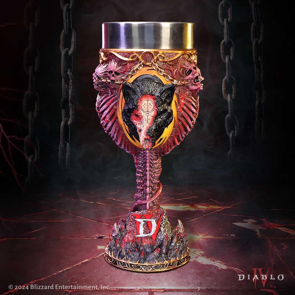 Nemesis Now Diablo IV Mephisto Calice, Dark Fantasy Drinkware, Merchandise e regali Diablo IV da collezione